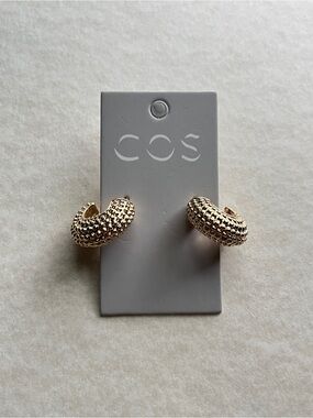 COS Gold Beaded Hoop Earrings